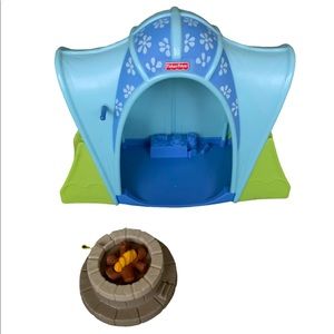 Vintage Fisher Price Loving Family Tent and Fire Pit